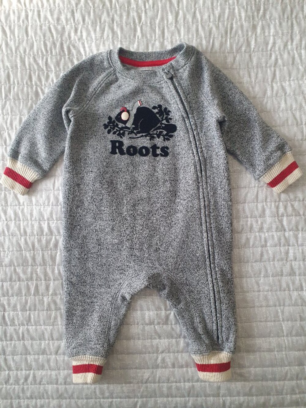 Roots Baby Zip-up Romper - Size S (3-6 Months) Boy/Girl
